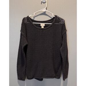 Levis Women's Crochet Oversize Open Knit Cotton Long Sleeve Size M Dark Navy